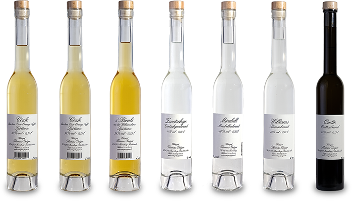 Sortimentsübersicht Edelbrände Frucht